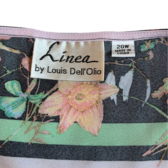 Linea by Louis Dell'Olio Multicolor Floral Blouse Size 20W Casual - Picture 8 of 10